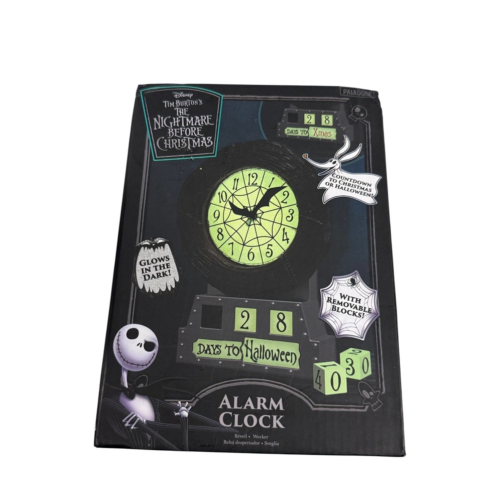 Disney Alarm Clock Unisex OS Black Nightmare Before Christmas Glow Countdown Box